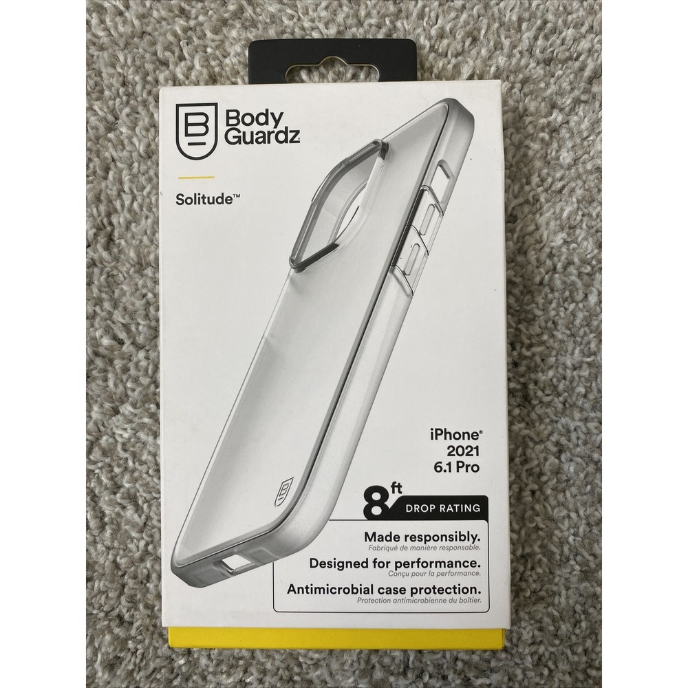 BodyGuardz - Solitude Series Gel Case for iPhone 13‎ Pro & 14 Pro - Clear/Frost